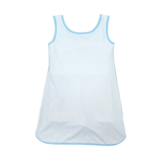 Pleated tennis dress - light blue piping