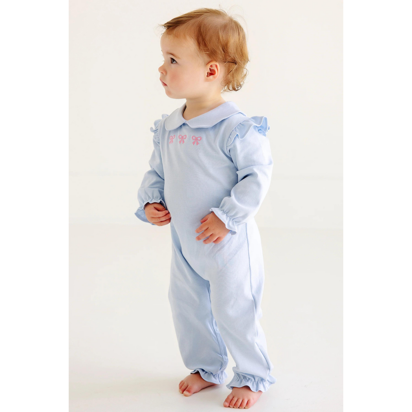 Biltmore romper bows - buckhead blue