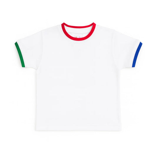 White tshirt w. multi tipping