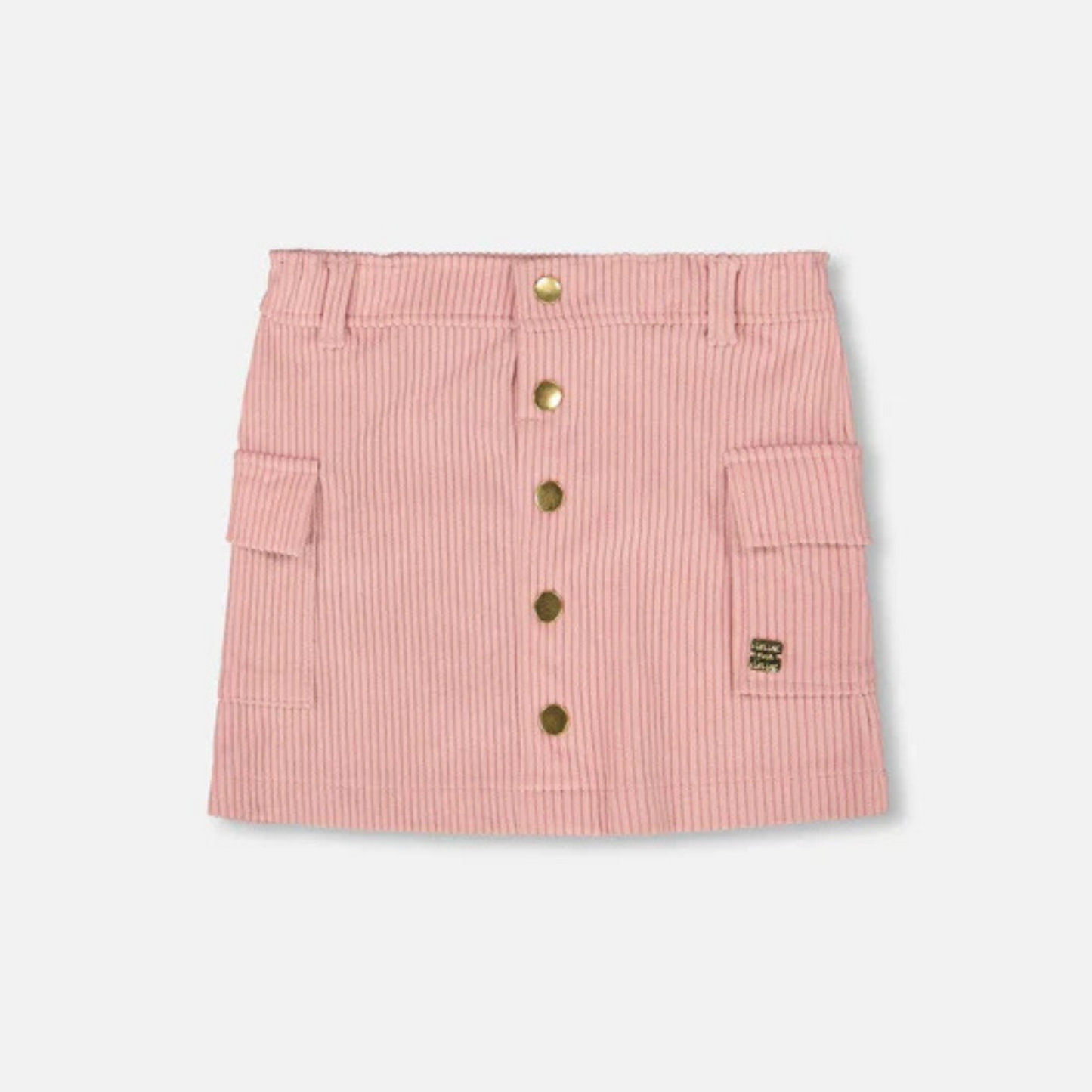 Corduroy cargo skirt - blush