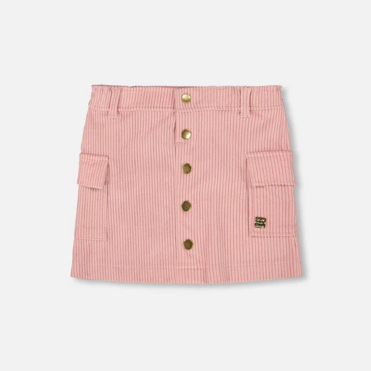 Corduroy cargo skirt - blush