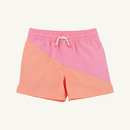 Country club colorblock trunks - hamptons hot pink/seashore sherbet