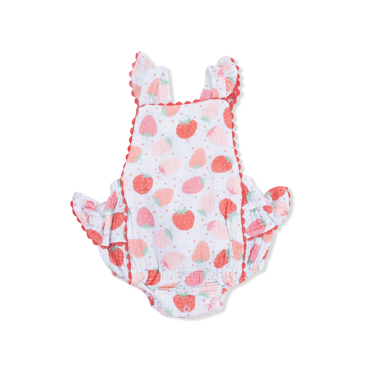 Strawberry bliss ric rac ruffle sunsuit