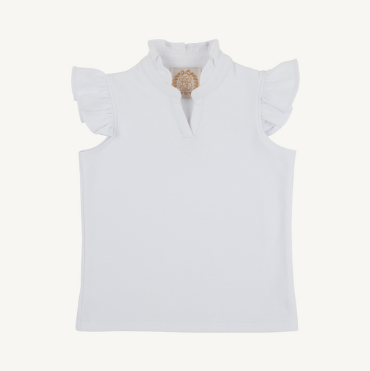 Rosie ruffle top - worth ave white