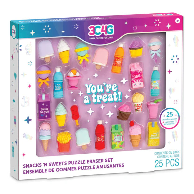 Snack n sweets puzzle eraser set