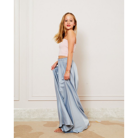 Joey satin maxi - silver grey