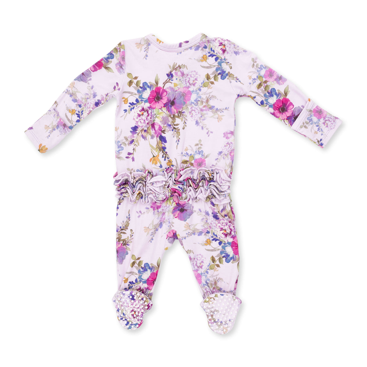 Dahlia floral 2way ruffle back footie