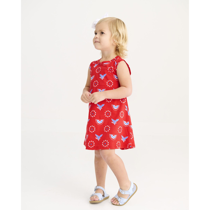 Sleeveless polly play dress - star spangled swag