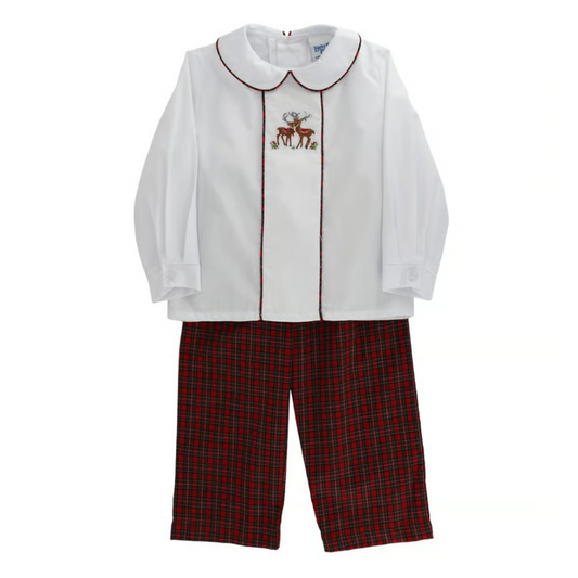 Reindeer plaid pant set