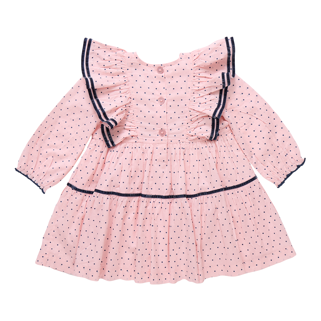 Raphaela dress - strawberry cream polka dot