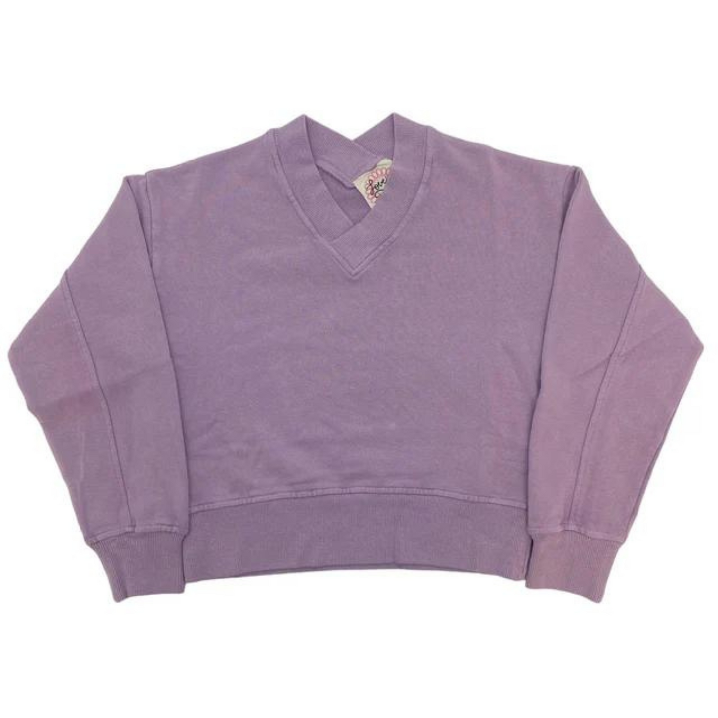 Double v neck sweater - lavender