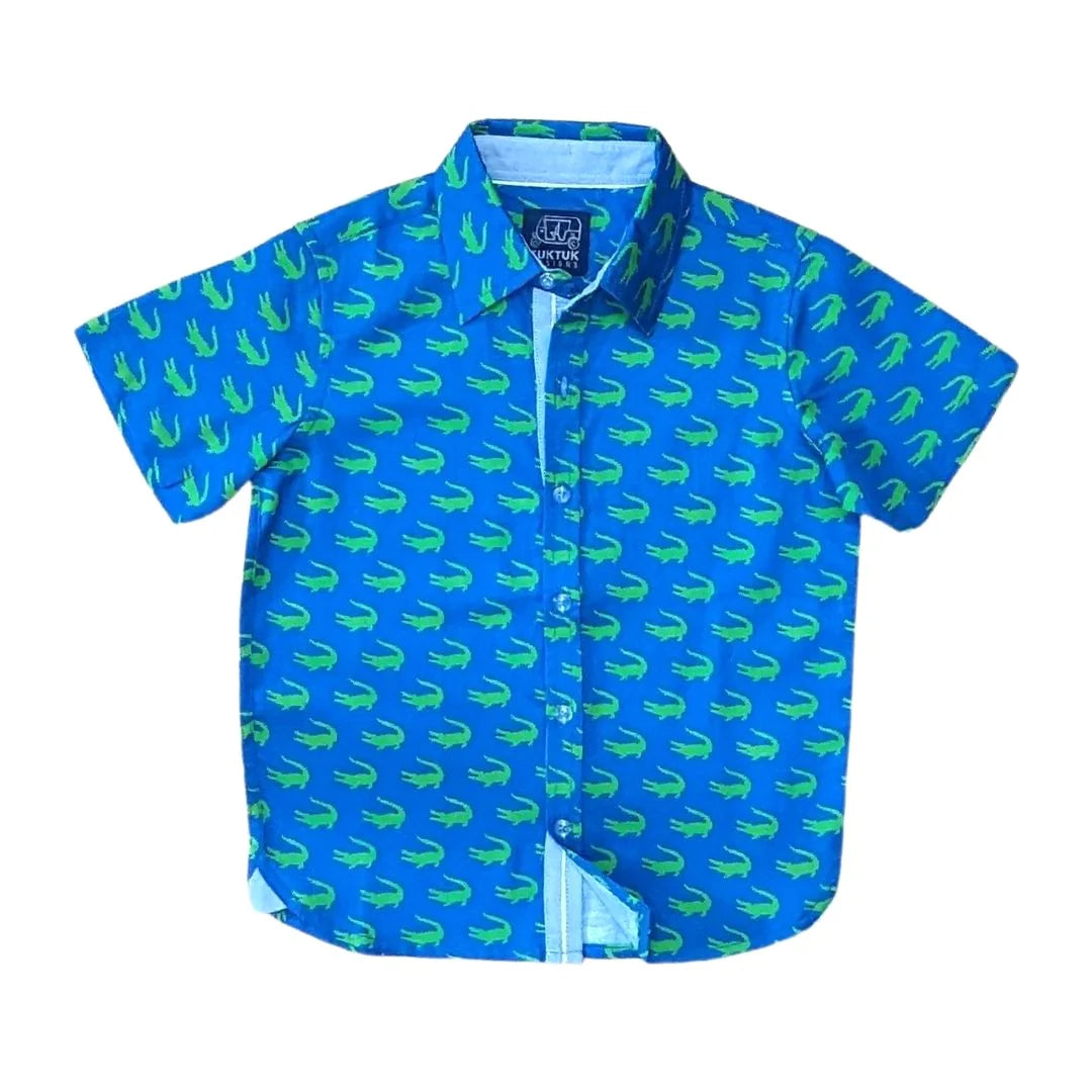 Alligators s/s shirt - blue/green