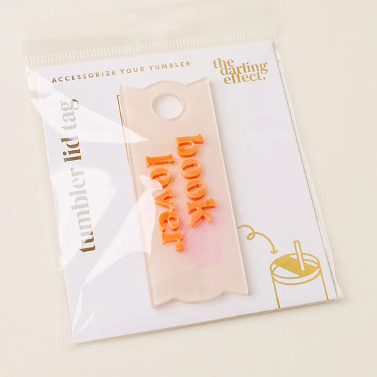Tumbler lid tag - book lover