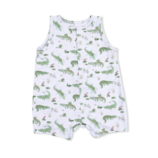 Crayon alligators sleeveless shortie romper