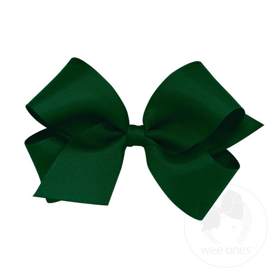 Medium classic hair bow - forest green