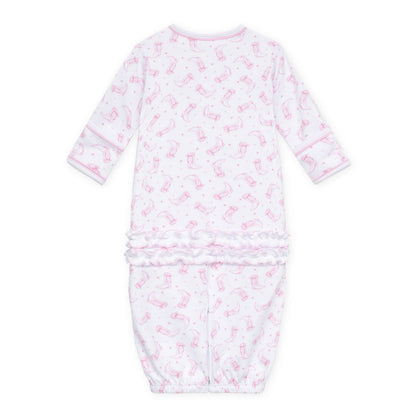 Darling cowboy boots pink ruffle conv. gown