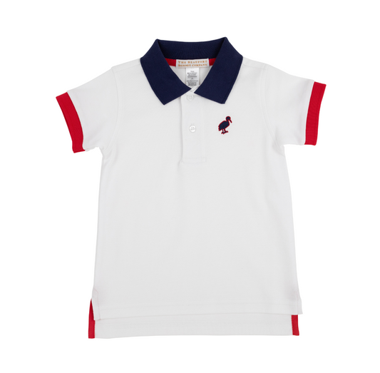 Prim and proper s/s polo - worth ave white/nn/rr