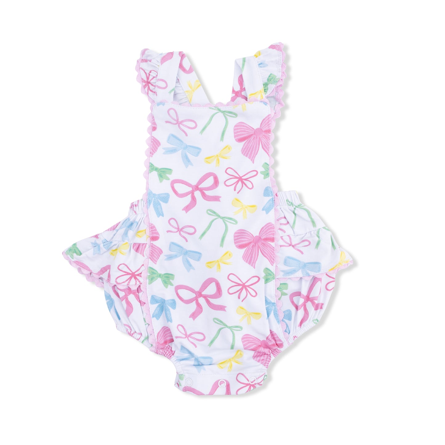 Sweet bows ric rac ruffle sunsuit