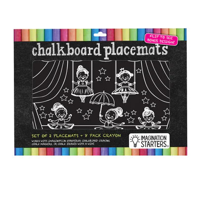 Chalkboard placemat coloring set - ballerina