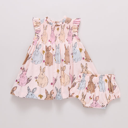 Baby stevie dress set - vintage bunnies