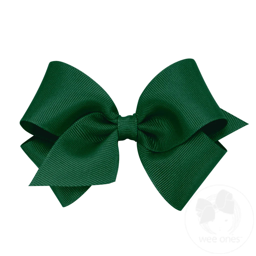 Small classic hair bow - forest green