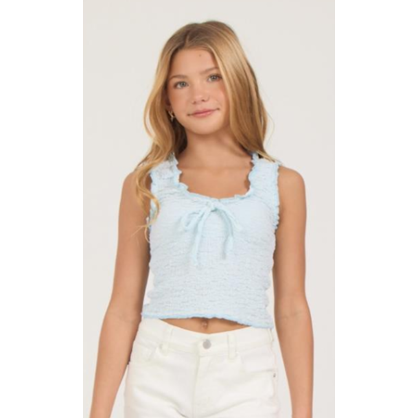 Smocked tank w. bow