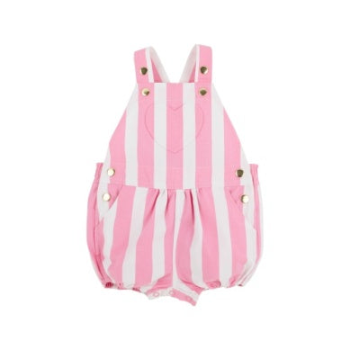 Channing choo choo overalls - hamptons hot pink stripe