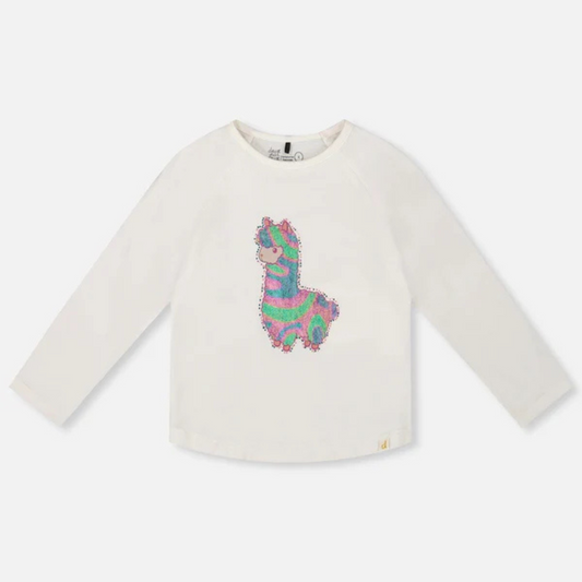 Llama raglan sleeves tshirt - white