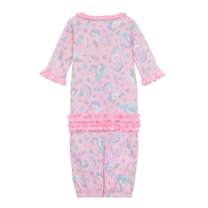 Enchanted unicorns pink ruffle conv. gown