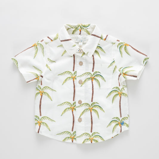Jack shirt - cream palm tree