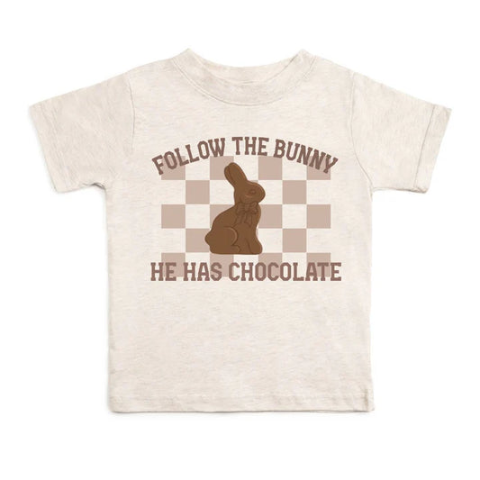 Easter chocolate bunny s/s tshirt - heather