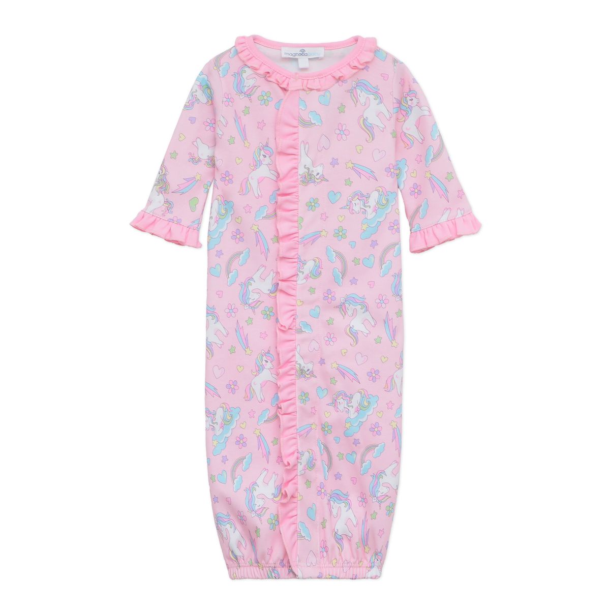 Enchanted unicorns pink ruffle conv. gown