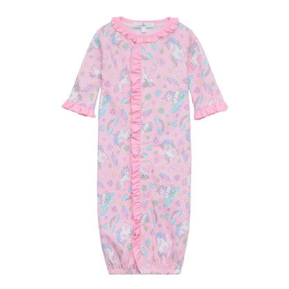 Enchanted unicorns pink ruffle conv. gown