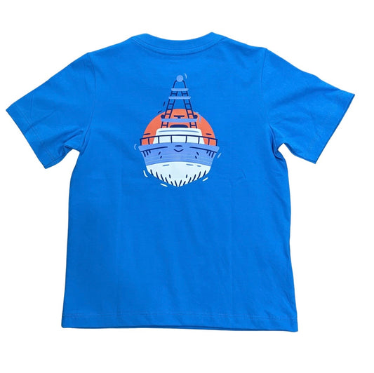 Asher pocket tee - teal boat