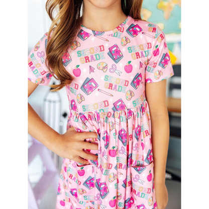 2nd grade s/s pocket twirl dress