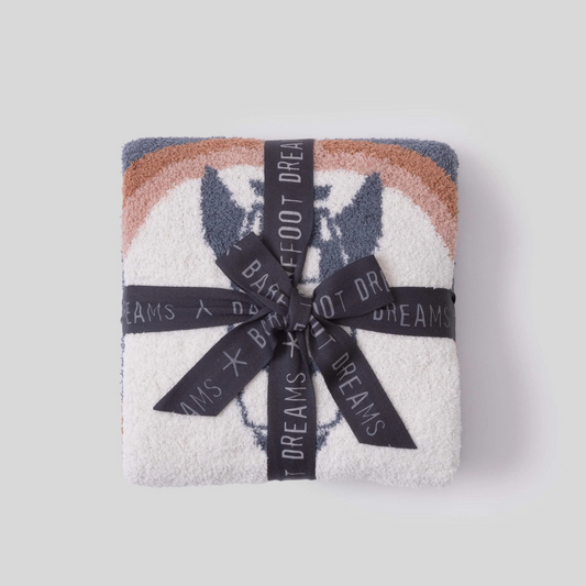 Spaceship stroller blanket - shadow blue