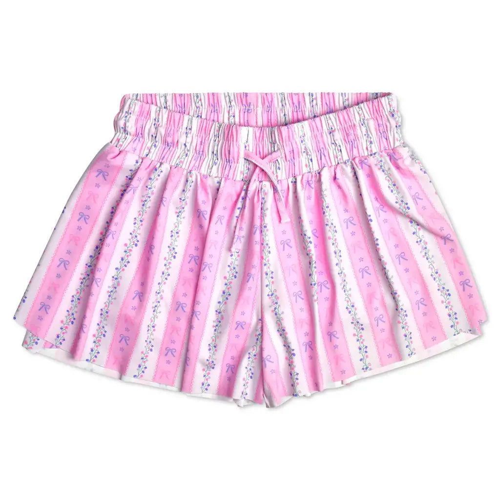 Floral stripes butterfly shorts