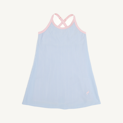 Prepletic little miss tennis dress - beale street blue seersucker