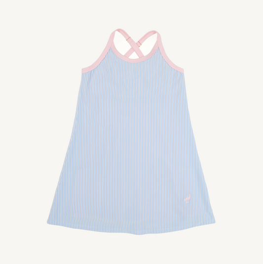 Prepletic little miss tennis dress - beale street blue seersucker