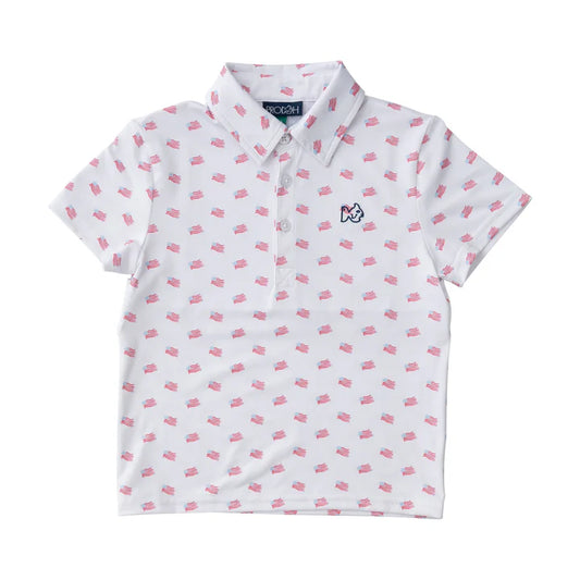 Pro perf polo - Americana flag print