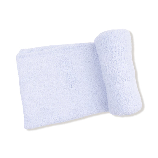 Chenille blanket - light blue