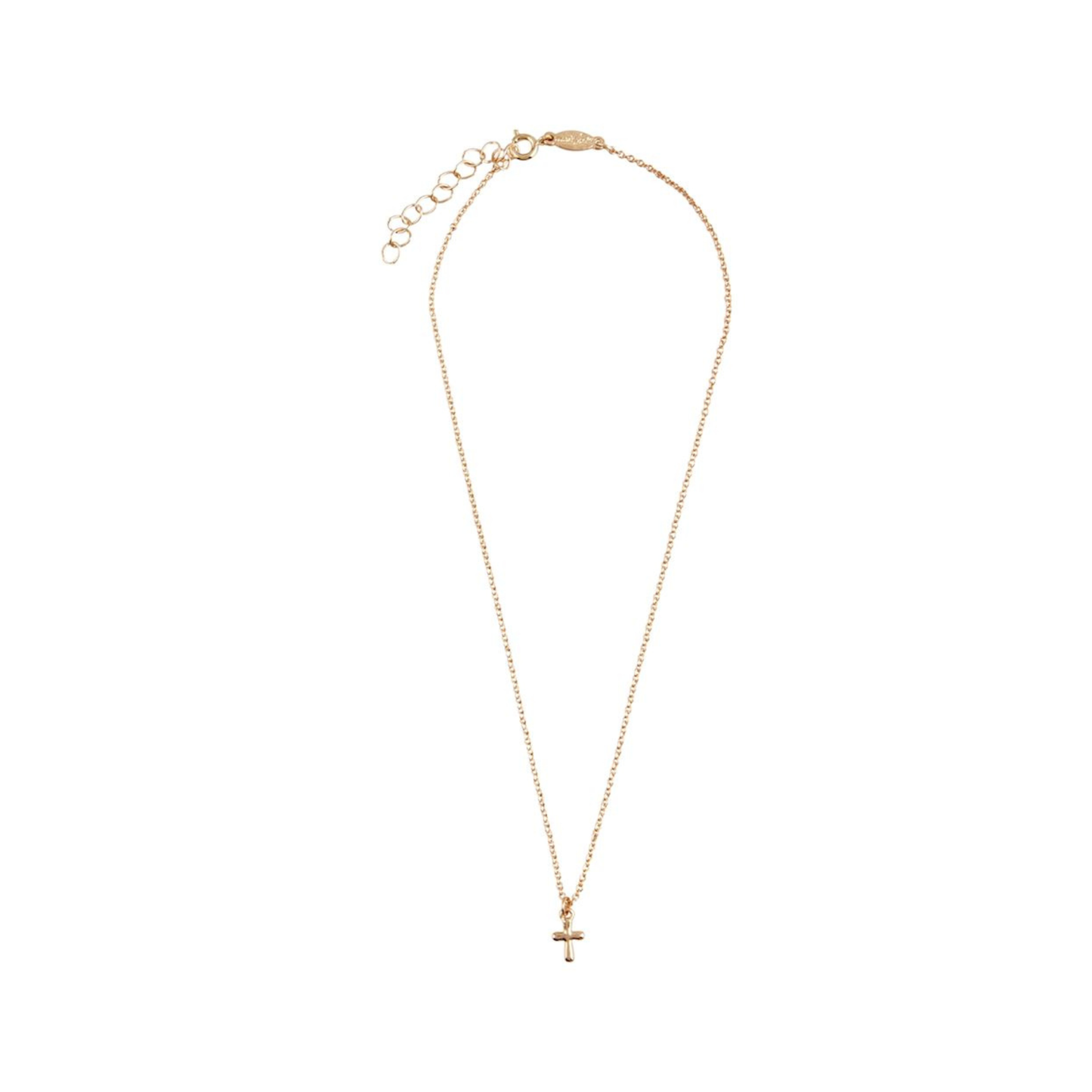 Gold boxed cross necklace