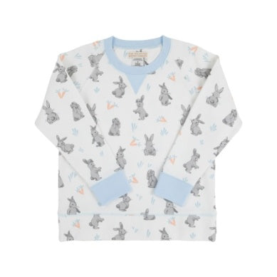 Cassidy comfy crewneck - broad st. bunnies blue