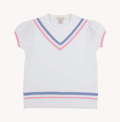 Cassidy comfy crewneck - worth ave white/pcperiwinkle/hhpink