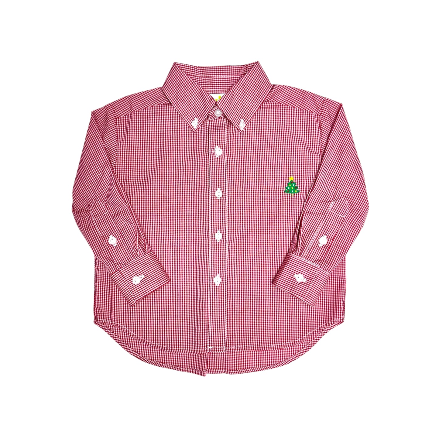 Christmas tree Alton shirt - red mini gingham