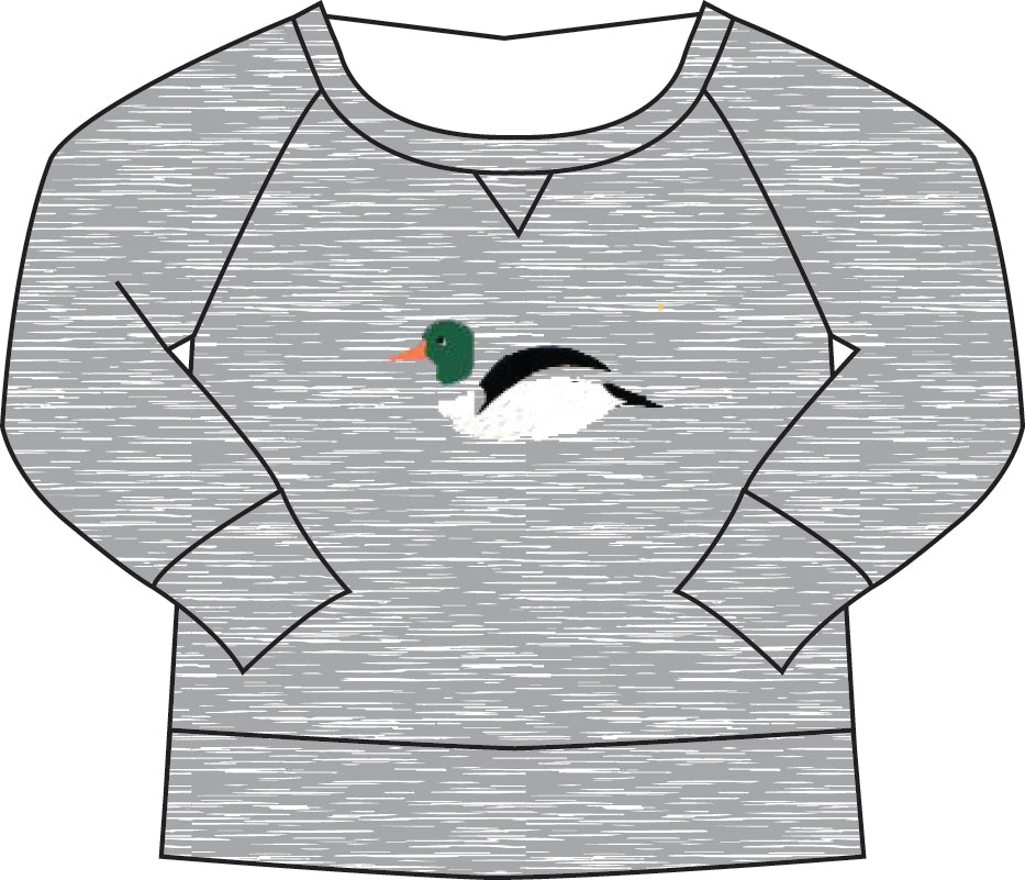 Cassidy comfy crewneck - duck/grantley gray