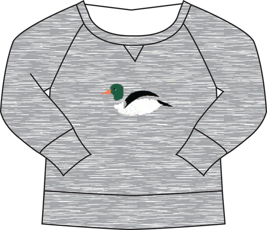 Cassidy comfy crewneck - duck/grantley gray