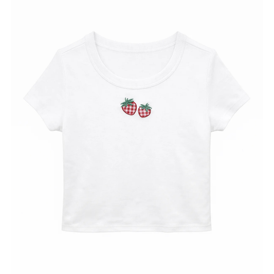 Strawberry tee - white