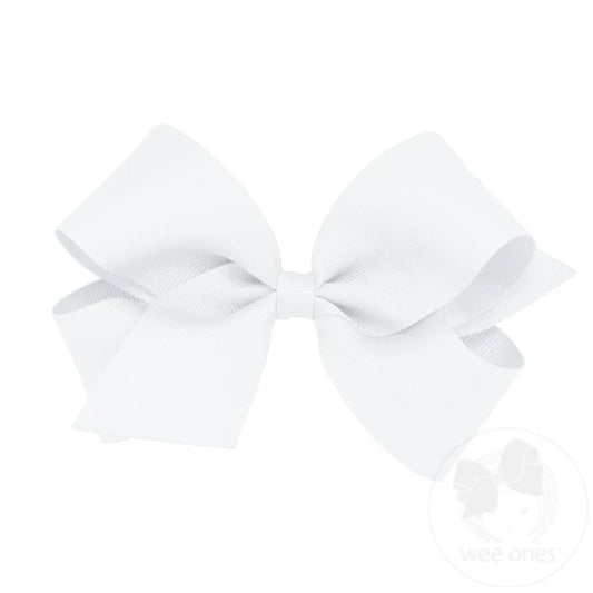 Medium classic hair bow  - white