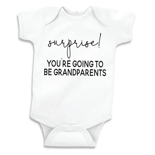 Surprise grandparents onesie - white